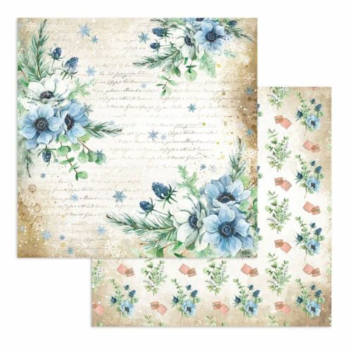 Pentart 42520 Scrapbooking kétoldalas papír - Romantic Cozy winter flowers