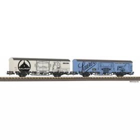   Piko 27747 Fedett teherkocsi-pár, Starke Marken Saurer, SBB (E5) (H0)