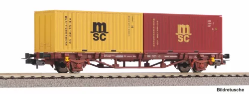 Piko 27750 Konténerszállító teherkocsi, Lgs, 20 lábas konténerrel, MSC, FS (E5) (H0)