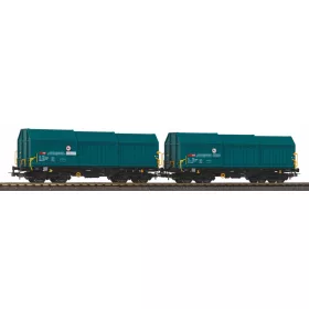   Piko 28304 Teleszkóptetős négytengelyes teherkocsi-pár, SBB (E6) (H0)
