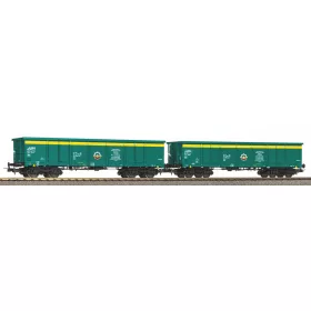   Piko 28314 Nyitott négytengelyes teherkocsi-pár, Eaos, PKP (E5) (H0)