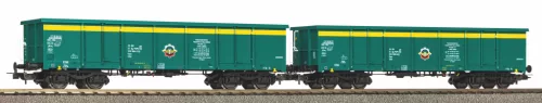Piko 28314 Nyitott négytengelyes teherkocsi-pár, Eaos, PKP (E5) (H0)