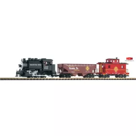   Piko 37104 Analóg kezdőkészlet: Amerikai gőzmozdony 2 db teherkocsival, Santa Fe (G)