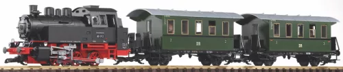 Piko 37125 Analóg kezdőkészlet: BR 80 Gőzmozdony személyvonattal, DR (E3) (G) - Sound és füst