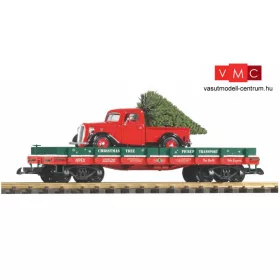 Piko 38768 Amerikai négytengelyes pőrekocsi, Christmas  - Chevrolet Pick-up rakománnyal (G)
