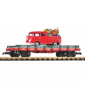 Piko 38776 Amerikai négytengelyes autószállító teherkocsi, Volkswagen T1 Kombi - Christmas