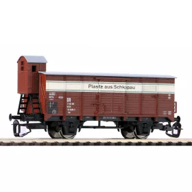   Piko 47762 Fedett teherkocsi fékházzal, G02, Schkopau, DR (E3) (TT)