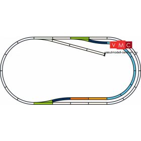 Piko 55321 Ágyazatos A-Gleis sínkészlet: C (H0)