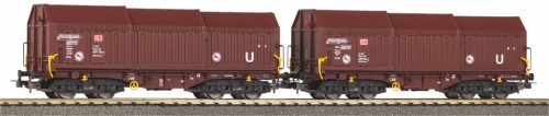 Piko 58293 Teleszkóptetős négytengelyes teherkocsi-pár, DB-Cargo (E6) (H0)