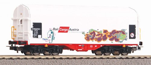 Piko 58982 Ponyvás négytengelyes teherkocsi, graffitivel, Rail Cargo Austria (E6) (H0)