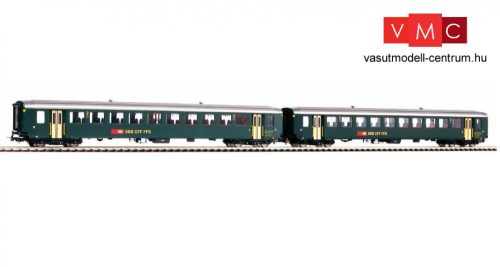 Piko 96782 Személykocsi-pár, négytengelyes EW-I típus, B 2. osztály, zöld, SBB (E4) (H0)