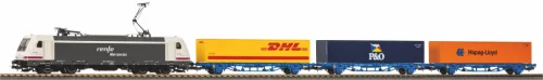 Piko 96900 Analóg kezdőkészlet: Teherrvonat TRAXX villanymozdonnyal, ágyazatos ovál pálya, RENFE (E5-6) (H0)