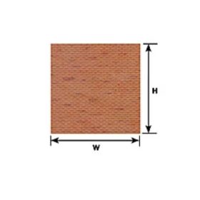   Plastruct 110095 PS-95 Téglafal sztirol lap (300 x 175 mm / 0,5 mm vastag), téglavörös, 1 db - TT / 1:125
