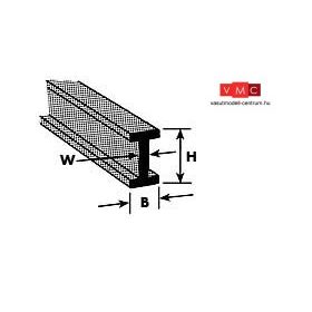   Plastruct 190030 B-18 I-profil, 375 x 14,3 x 6,4 mm - szürke ABS műanyag I szögforma (1 db)