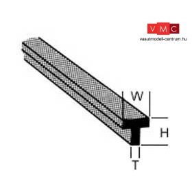   Plastruct 190086 T-8 T-profil, 600 x 6,4 x 6,4 mm - szürke ABS műanyag T szögforma (1 db)