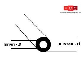   Plastruct 190104 TB-4 Cső körprofil, 4,8/2,4 x 375 mm - műanyag cső (1 db)