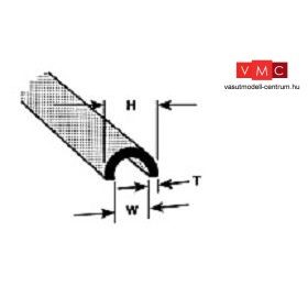   Plastruct 190173 HP-6 Félkör profil, 7,9/4,8 x 375 mm - szürke (1 db)