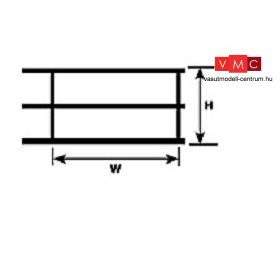   Plastruct 190471 HR-2 Korlát, 90 mm hosszú, szürke ABS, 1 db - 1:200 (N)