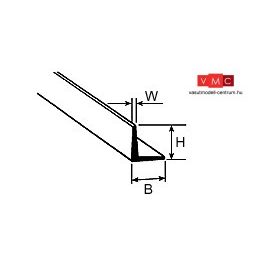   Plastruct 190501 AFS-1 L-profil, 1,2 x 1,2 x 250 mm, műanyag L szögforma (1 db)