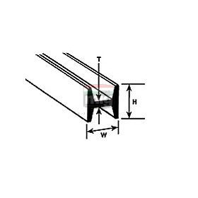   Plastruct 190544 HFS-5 H-profil, 4,0 x 4,0 x 375 mm, műanyag H szögforma (1 db)