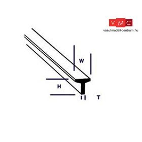   Plastruct 190562 TFS-2 T-profil, 1,6 x 1,6 x 250 mm, műanyag T szögforma (1 db)