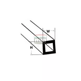   Plastruct 190621 STFS-4 Üreges négyzetprofil, 3,2 x 375 mm, műanyag négyzet forma (1 db)