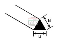 Plastruct 190841 MRT-30 Tömör háromszög profil 0,8 x 250 mm - háromszög forma (1 db)