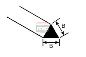 Plastruct 190843 MRT-60 Tömör háromszög profil 1,5 x 250 mm - háromszög forma (1 db)