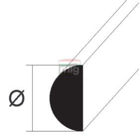   Plastruct 190885 MRH-160 Tömör félkör profil 4,0 x 250 mm - műanyag tömör félcső (1 db)