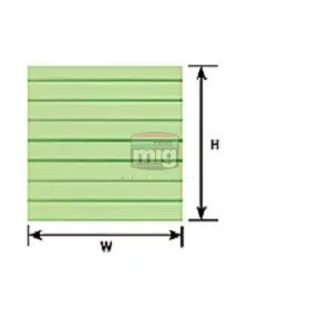   Plastruct 191552 PS-52 Fehér barázdált sztirol lap, 175 x 300 mm 0,5 mm vastag deszka fal (1 db)