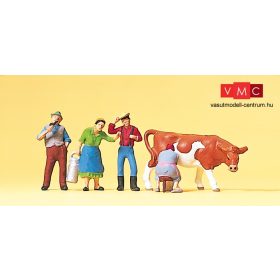   Preiser 10044 Szolgálólányok és szolga tehénfejésnél (H0)