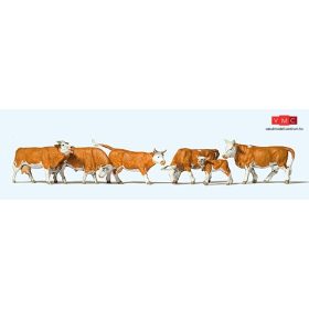 Preiser 10146 Tehenek, barna-fehér (H0)