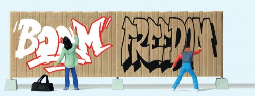 Preiser 10334 Graffiti művészek a kerítésnél (H0)