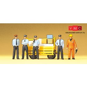 Preiser 10372 RhB svájci vasutasok, kofferpótkocsival (H0)