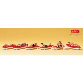 Preiser 10429 Napozók napozóágyakon (H0)