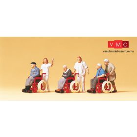 Preiser 10479 Tolószékes emberek kísérőikkel (H0)