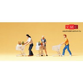 Preiser 10488 Vásárlók bevásárlókocsival (H0)