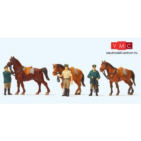 Preiser 10583 Lovasrendőrök, álló rendőrök lóval (H0)