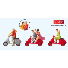 Preiser 10607 Vespa motorosok és utasaik (H0)