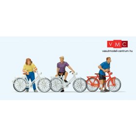 Preiser 10637 Sorompónál várakozó kerékpárosok (H0)