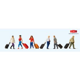 Preiser 10640 Sétáló utasok gurulós bőrönddel (H0)