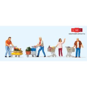 Preiser 10722 Vásárlók bevásárlókocsival (H0)