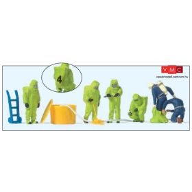   Preiser 10731 Tűzoltók teljes vegyvédelmi védőfelszerelésben - zöld színben (H0)