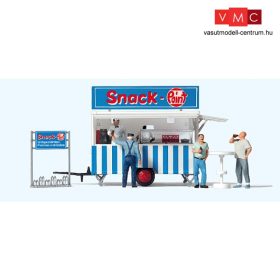   Preiser 10749 Büfé utánfutó, eladókkal és vásárlókkal - Snack Point (H0)