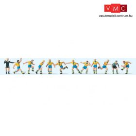   Preiser 10755 Futballcsapat bíróval, kék nadrág / sárga mez (H0)