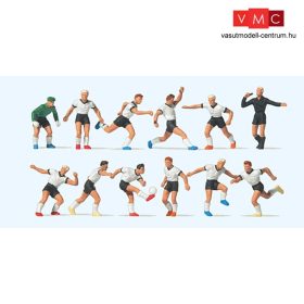   Preiser 10758 Futballcsapat bíróval, fekete nadrág / fehér mez (H0)