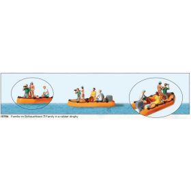 Preiser 10764 Család a motoros gumicsónakban (H0)