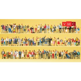   Preiser 13002 Super-Set III. Az utcán és téren - gyalogosok és járókelők - 100 db figura (H0)