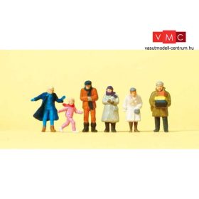  Preiser 14037 Gyalogosok, járókelők téli öltözetben (H0)
