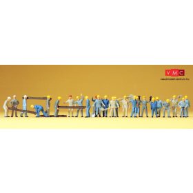   Preiser 14403 Vasúti pályamunkás csapat sínszálakkal - 24 db figura (H0)